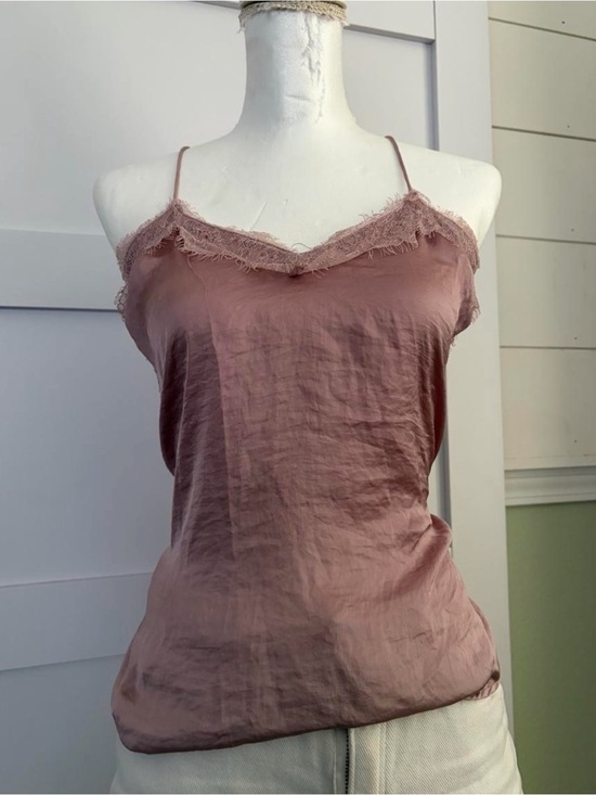 Nine West Other - Nine West Dusty Rose Lace-Trim Satin Cami